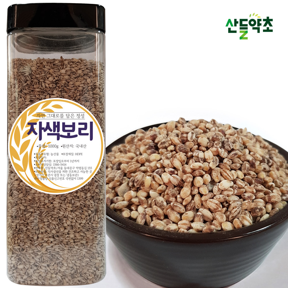 국산 자색보리 1kg 자수정보리쌀 자맥 잡곡 햇보릿쌀